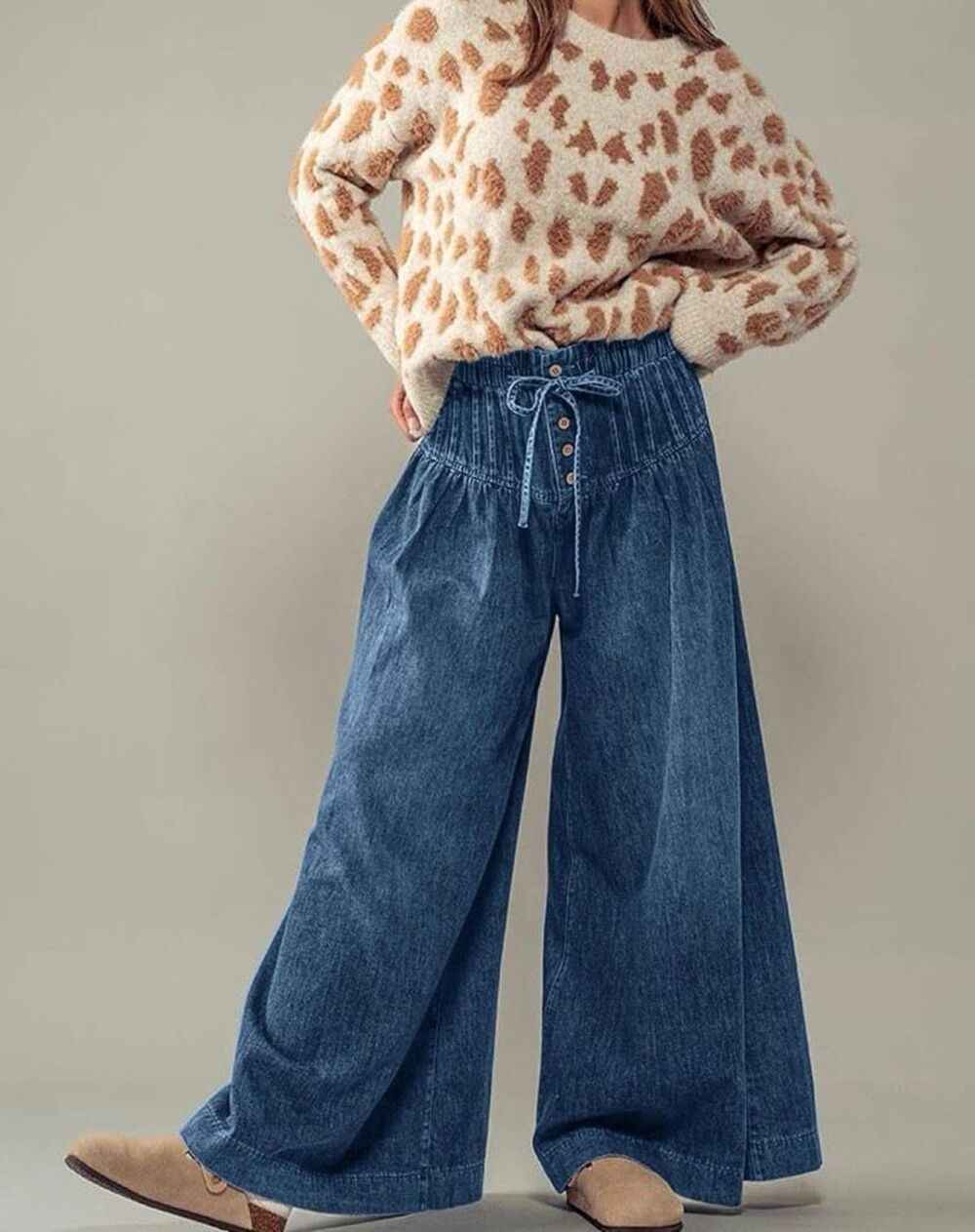 Chartou Ultra-Wide Baggy Flare Womens Jeans Sz XS